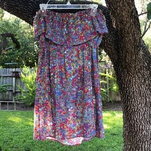 Mimi Chica Strapless floral print dress